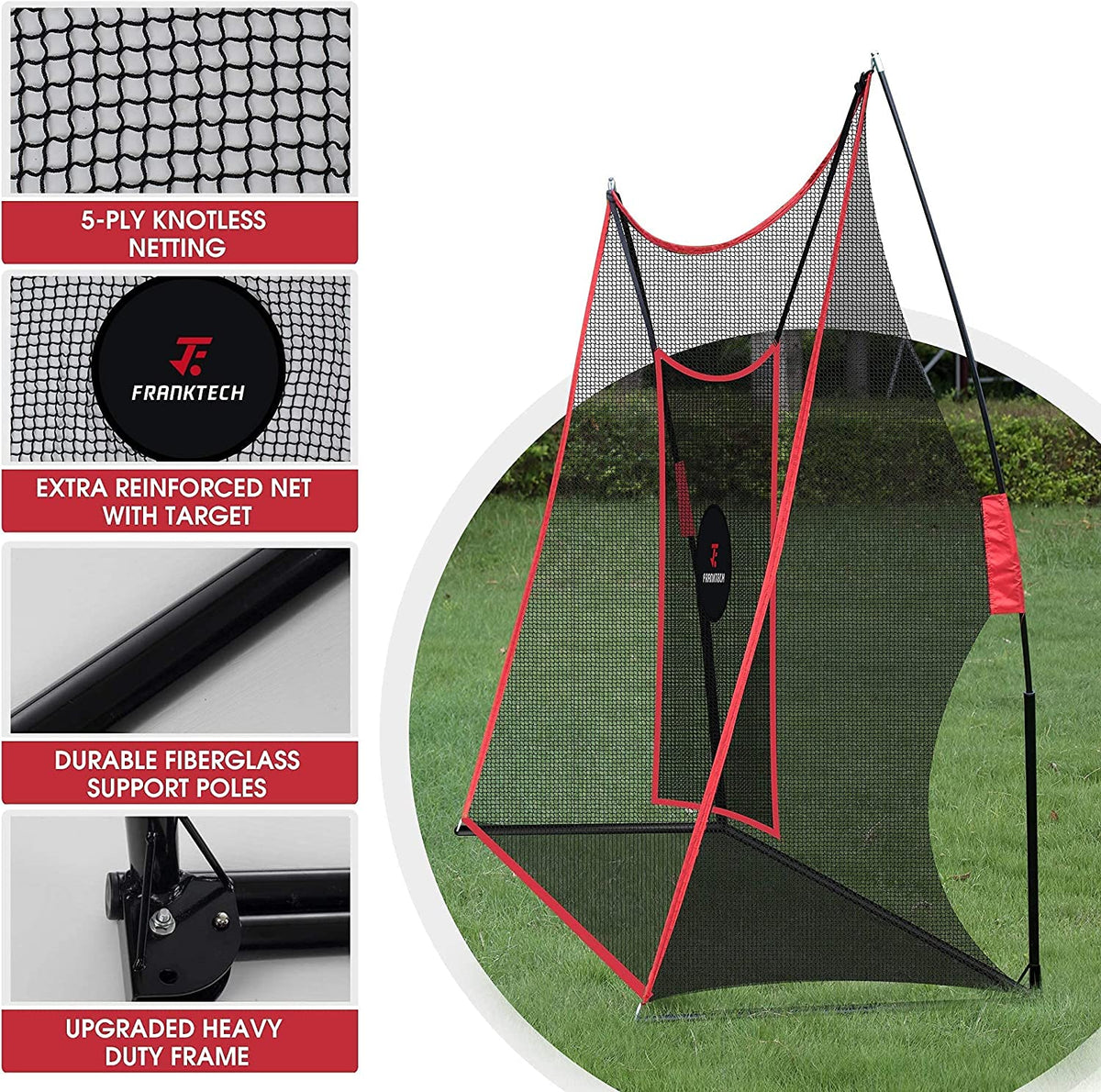 Golf Practice Net - Heavy Duty Driving Range Net with High Impact Chipping Target, Include Carry Bag and Golf Balls for Indoor Outdoor