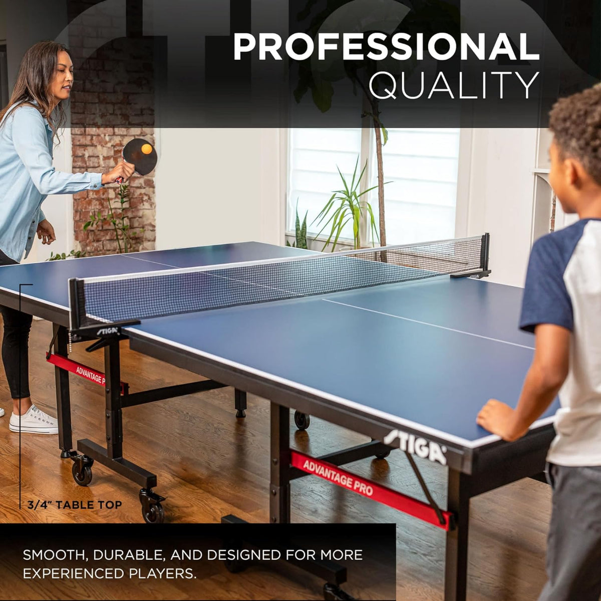 STIGA Advantage Series Indoor Ping Pong Table, 13,15,18, and 25Mm Tabletops
